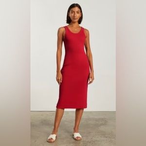 Everlane Red Ribbed Tank Dress